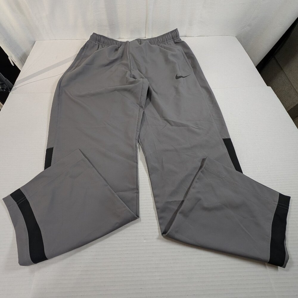 Nike Men's XL Dri-Fit Track Pants Gray With Black Stripes